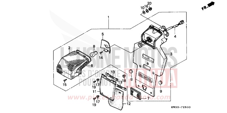 HECKLEUCHTE von Dominator 250 CHECKER BLACK METALLIC (NH217K) von 1990